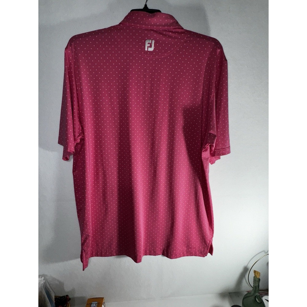 Footjoy Polo Golf Shirt Mens Performance All Over Print Diamond Size XL - Picture 3 of 9